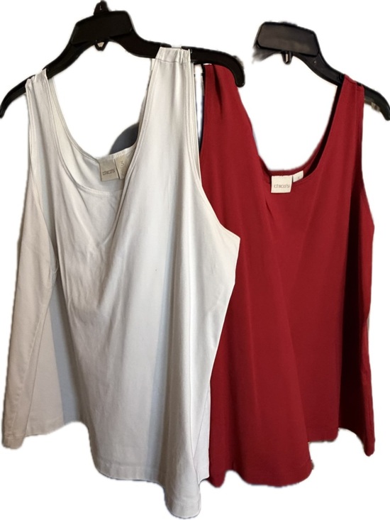 Chico's Tops - Chico's Scoop Neck Tank Duo in White and Red